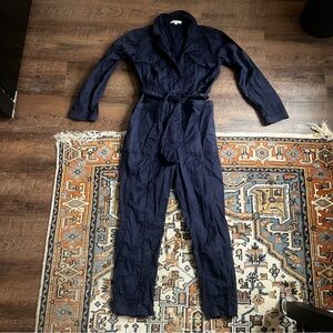 Alex Mill VGUC Expedition Jumpsuit Washed Twill Deep Navy Blue S